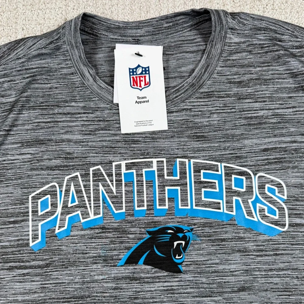NEW Nike Dri-Fit Men Large Carolina Panthers Gray Space Dye Short Sleeve T-Shirt